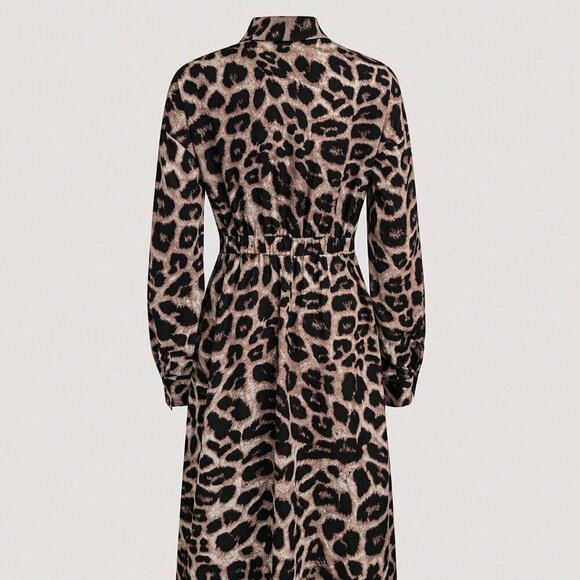 Multicolor Casual Women's Long Sleeve Polo Collar Blouse & Dress - Picture 3 of 6